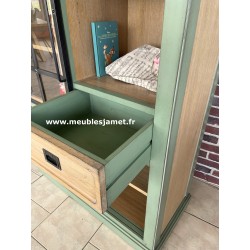Meuble Vitrine Style Industriel Chêne et métal Réf.EU24 Olive