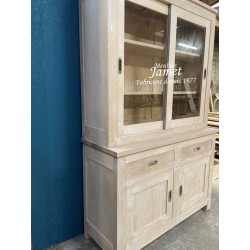 Buffet vaisselier 100 % Frêne massif portes vitrées