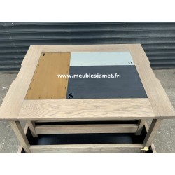 Table basse 1 plateau relevable Chêne et Métal GENE