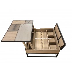 Table basse Carrée  PATCHWORK 1 plateau relevable Réf. A2993P