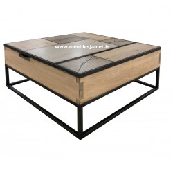 Table basse Carrée  PATCHWORK 1 plateau relevable Réf. A2993P