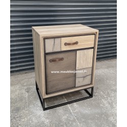 Petit meuble 1 porte 1 tiroir Style PATCHWORK Réf. GRAVIGNY