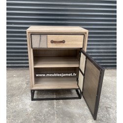 Petit meuble 1 porte 1 tiroir Style PATCHWORK GRAVIGNY