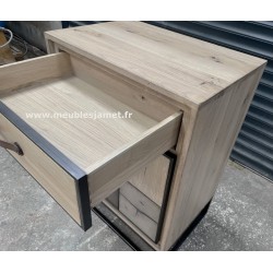 Petit meuble 1 porte 1 tiroir Style PATCHWORK GRAVIGNY