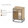 Petit meuble 1 porte 1 tiroir Style PATCHWORK GRAVIGNY