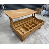 Table basse aménagement bar 1 plateau relevable en chêne BRECEY