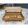 Table basse aménagement bar 1 plateau relevable en chêne BRECEY