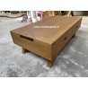 Table basse aménagement bar 1 plateau relevable en chêne BRECEY