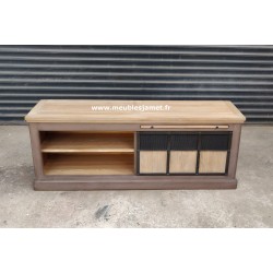 Meuble TV Style Industriel Bois et métal FUVEAU