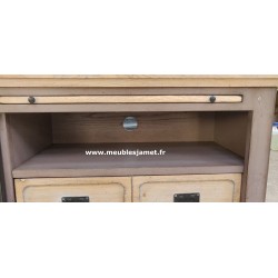 Meuble TV Style Industriel Bois et métal FUVEAU