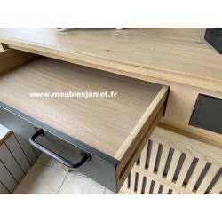 Meuble bas 4 portes 2 tiroirs style Atelier A5743