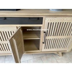 Meuble bas 4 portes 2 tiroirs style Atelier A5743