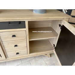 Meuble bas 4 portes 2 tiroirs style Atelier A5743