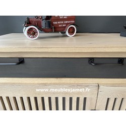 Meuble bas 4 portes 2 tiroirs style Atelier A5743