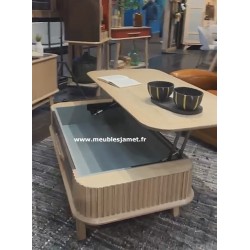 Table basse plateau relevable style rideaux A5870