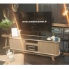 Meuble TV Style Contemporain portes coulissantes rideaux Réf. A5855