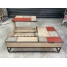 Table Basse deux plateaux relevables Style PATCHWORK de chêne Réf. TREVOU TREGUIGNEC