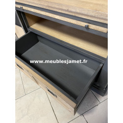 Meuble TV Style Industriel Chêne et Métal ENNERY
