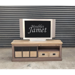 Meuble TV Style Industriel Bois et métal