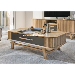 Table basse plateau relevable style rideaux A5870