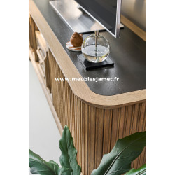 Meuble TV Style Contemporain portes coulissantes rideaux A5855