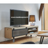 Meuble Télé  style Contemporain chêne et métal FUS65C