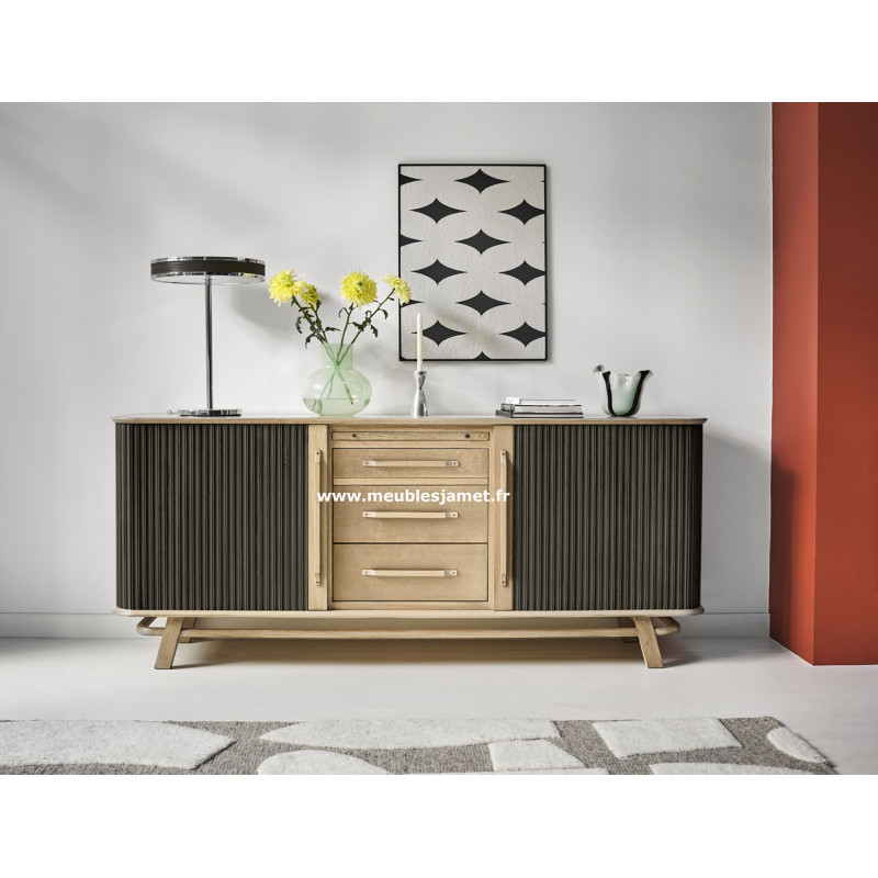 Bahut style Contemporain deux portes rideaux A5842A