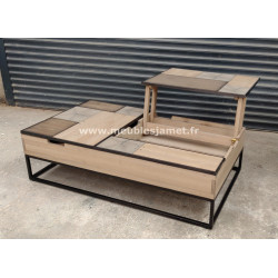 Table basse relevable dessus PATCHWORK A 2994 P