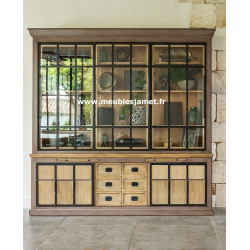 Buffet Vaisselier style Industriel 6 portes A EU63 B