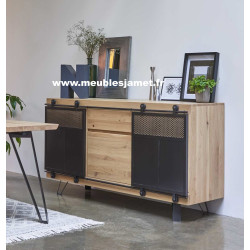 Salle Style industriel Chêne à Nœuds et Métal FUS
