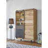 Vitrine Style Industriel Chêne à Nœuds et Métal FUS60