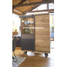 Vitrine Style Industriel Chêne à Nœuds et Métal FUS60