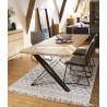 Table de repas Style Industriel chêne à Nœuds et métal FUS82