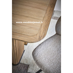 Table de repas en chêne piétement Style rideaux TDR 234