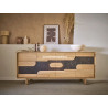 Meuble bas 4 portes Chêne et Céramique style Contemporain ABS40