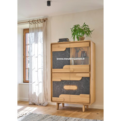 Vitrine Contemporaine Chêne et Céramique ABS60