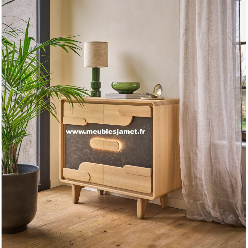 Meuble d'entrée Chêne et Céramique Style Contemporain ABS50