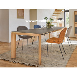 Table de repas Contemporaine Chêne à Nœuds et Céramique ABS72