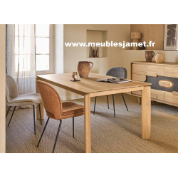 Table de repas Contemporaine Chêne à Nœuds et Céramique ABS72