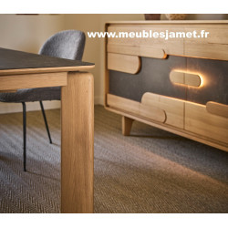 Table de repas Contemporaine Chêne à Nœuds et Céramique ABS72