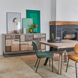 Meuble Bas Style PATCHWORK de Chêne A2944P