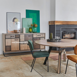 Meuble Bas Style PATCHWORK de Chêne A2944P