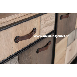 Meuble Bas Style PATCHWORK de Chêne A2944P