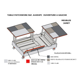 Table de salon Plateaux relevables PATCHWORK chêne CLAIRVAUX LES LACS