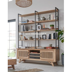 Bibliothèque ouverte Style Atelier en chêne A5782