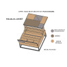 Table basse Carrée  PATCHWORK 1 plateau relevable A2993P