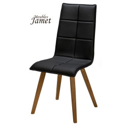 Chaise ZAO Coque Piètement Fuseau en chêne Massif