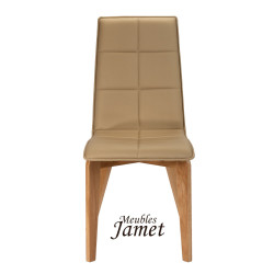 Chaise ZAO Coque Piètement rectangulaire en chêne massif
