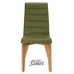 Chaise LINA Coque piètement rectangulaire en chêne massif