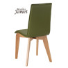 Chaise LINA Coque piètement rectangulaire en chêne massif